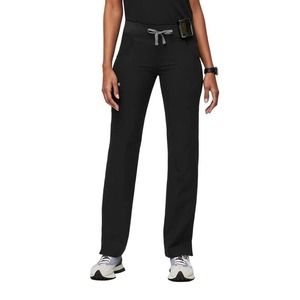 FIGS Kade Cargo Scrub Pants Yoga Waistband Straight Leg Black Size Large Tall